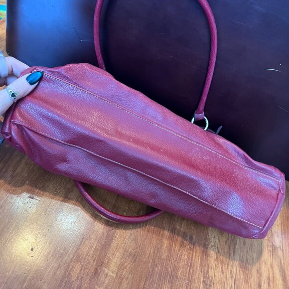 Unbranded Vintage Burgundy Vegan Leather Handbag - Picture 9 of 9